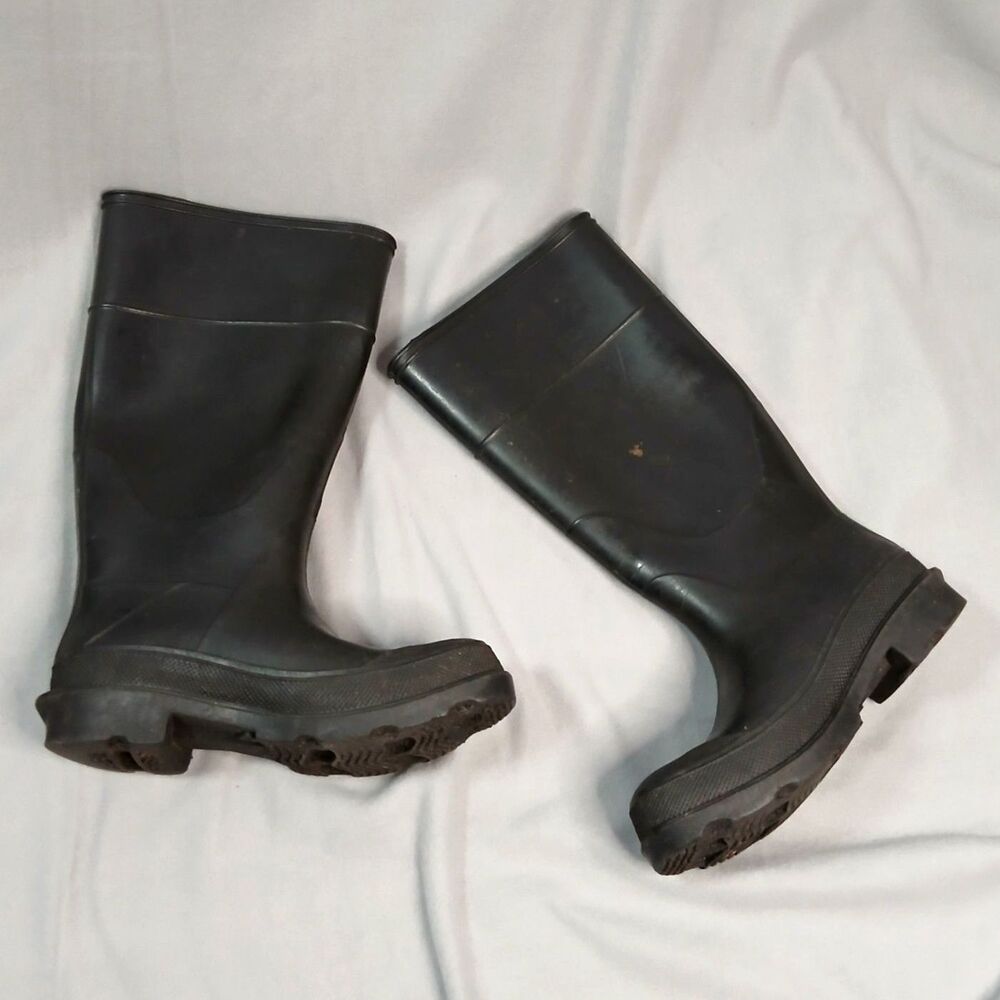 Mighty Tough Rubber Work Boots Reinforced Toe USA Black Knee High Mens sz: 5 - Picture 2 of 7